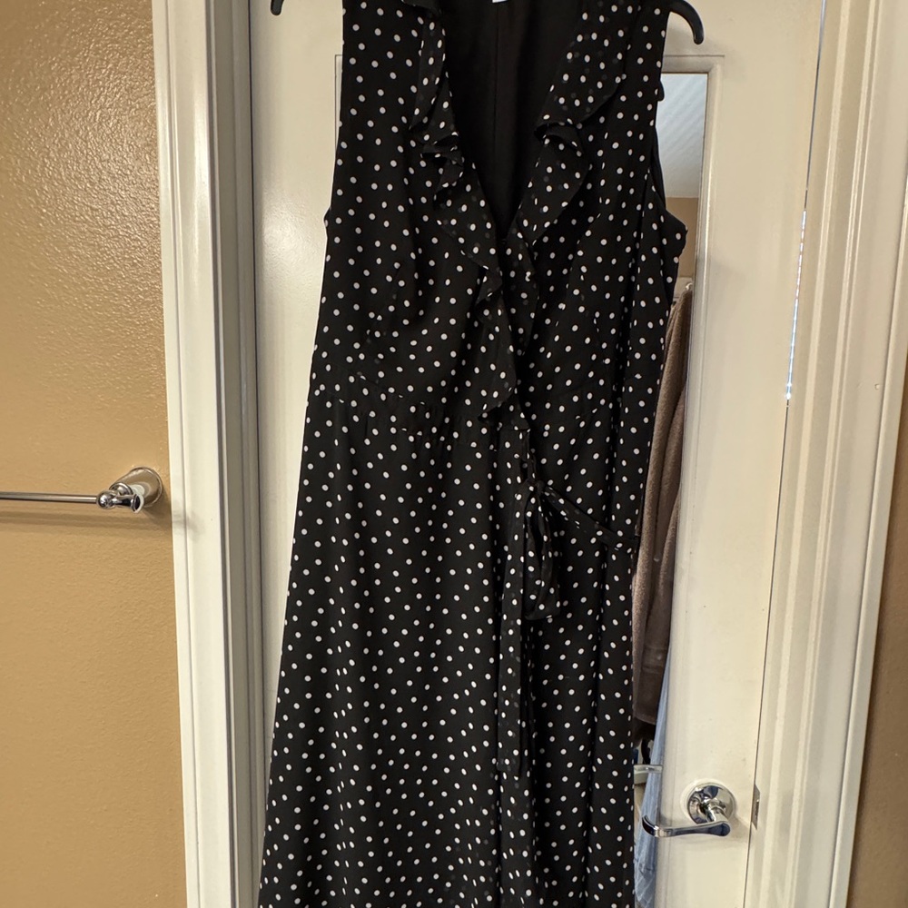 Bar III Black and White Polka Dot Maxi Dress